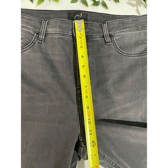 NWT Jen 7 Cropped Kick Jeans Size 18 Light Wash Whiskers Zip Stretch - Picture 10 of 14
